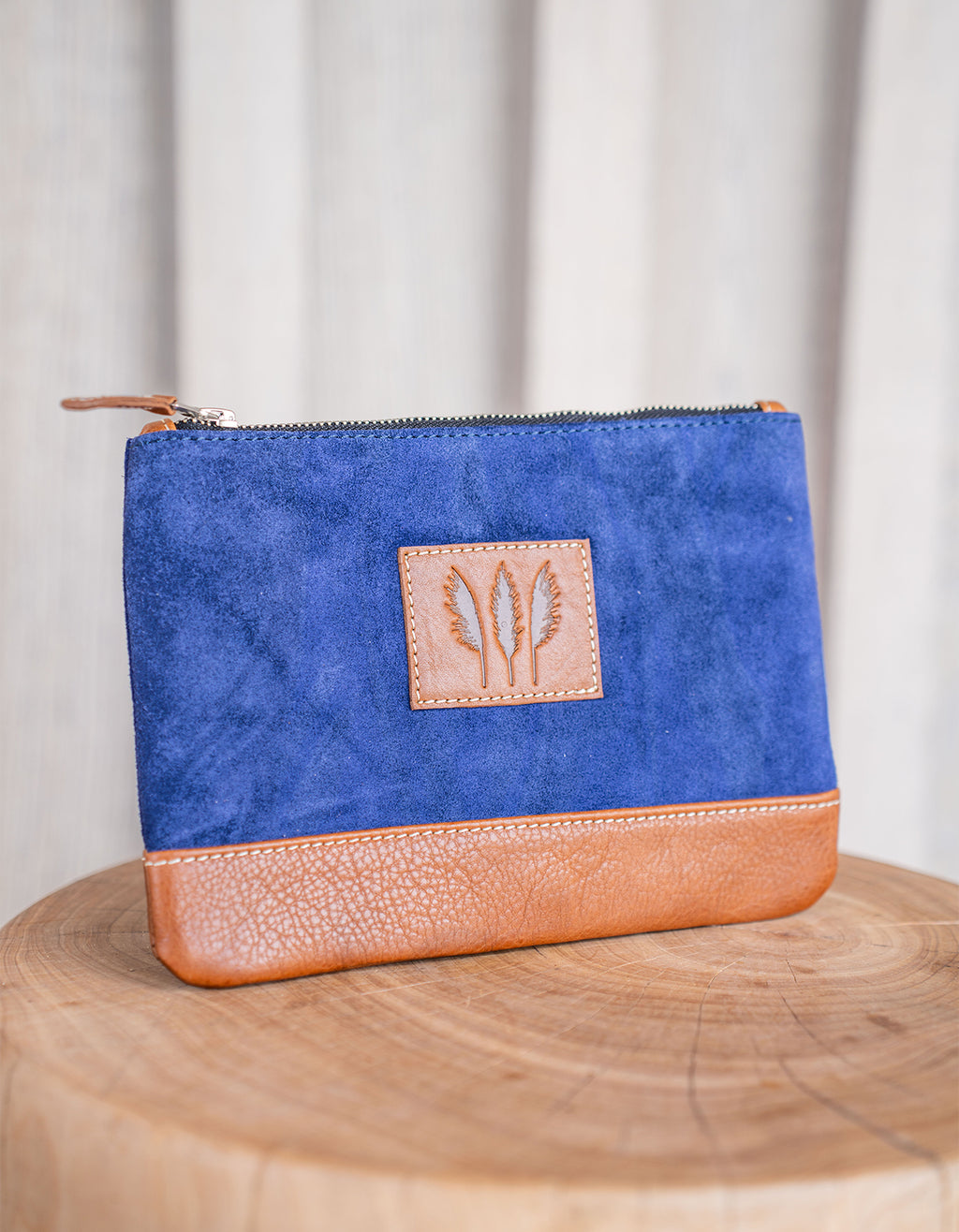 FH Wadsworth Zipped Pouch | Royal Suede