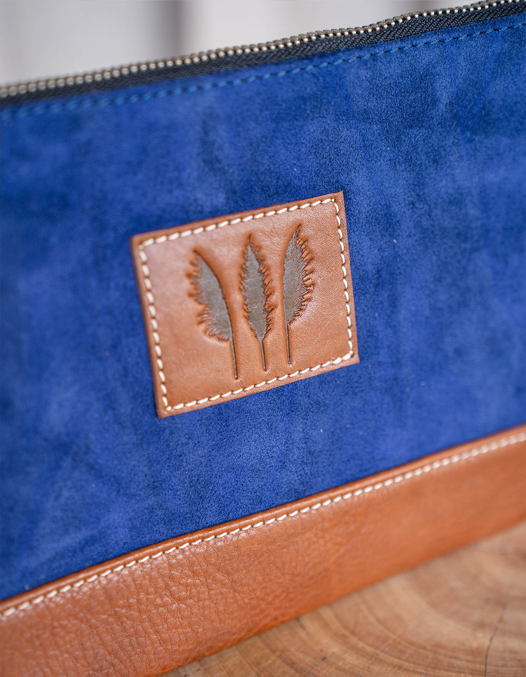 FH Wadsworth Zipped Pouch | Royal Suede
