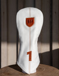 Links & Kings Headcover | White/Tan Medallion